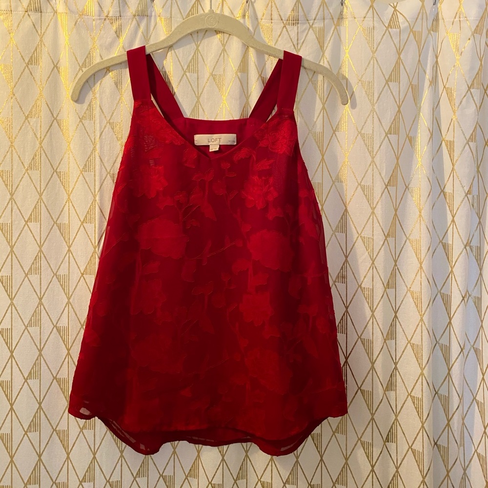 LOFT Red Floral Cami